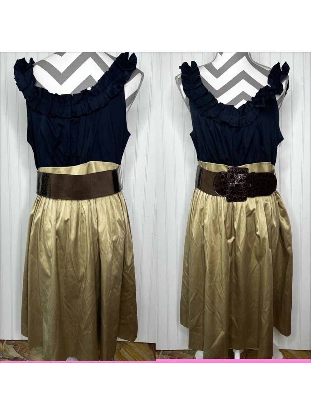 Jessica Howard Ruffles Tank Belted Dress Size 14